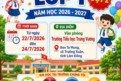 THÔNG BÁO TUYỂN SINH LỚP 1 (ĐỢT 2)