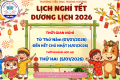 LỊCH NGHỈ TẾT DƯƠNG LỊCH