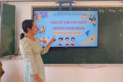 Trường TH Trưng Vương tuyên truyền về Bảo vệ trẻ em trên không gian mạng